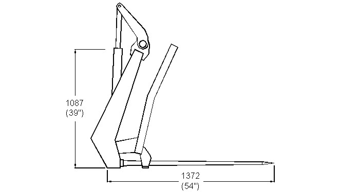 high capacity grass fork fitted with parrallel push drawing